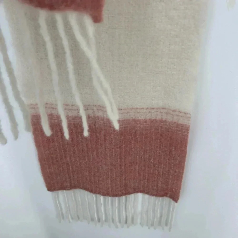 Rodebjer Alpaca Blend Scarf Ombre Gradient Fringe Soft Luxury Shawl - Picture 6 of 9